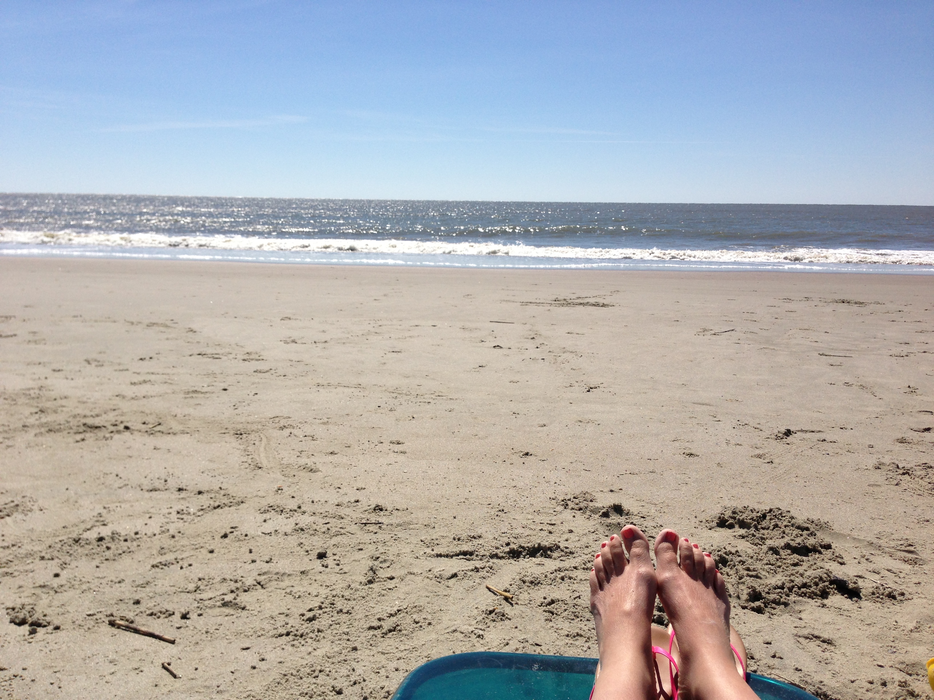 Barefoot at the beach lounge