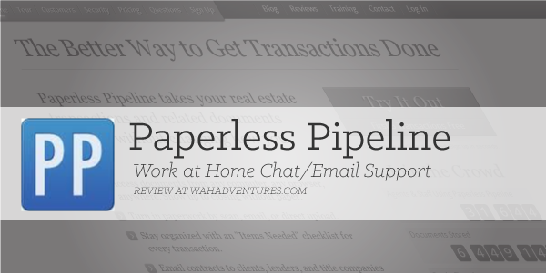 Paperless Pipeline Work at Home chat and email Jobs