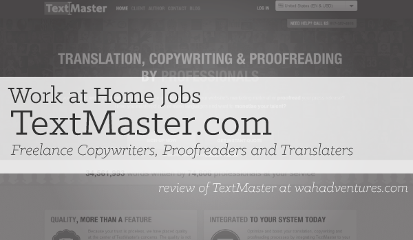 Review of Work at Home Jobs with TextMaster