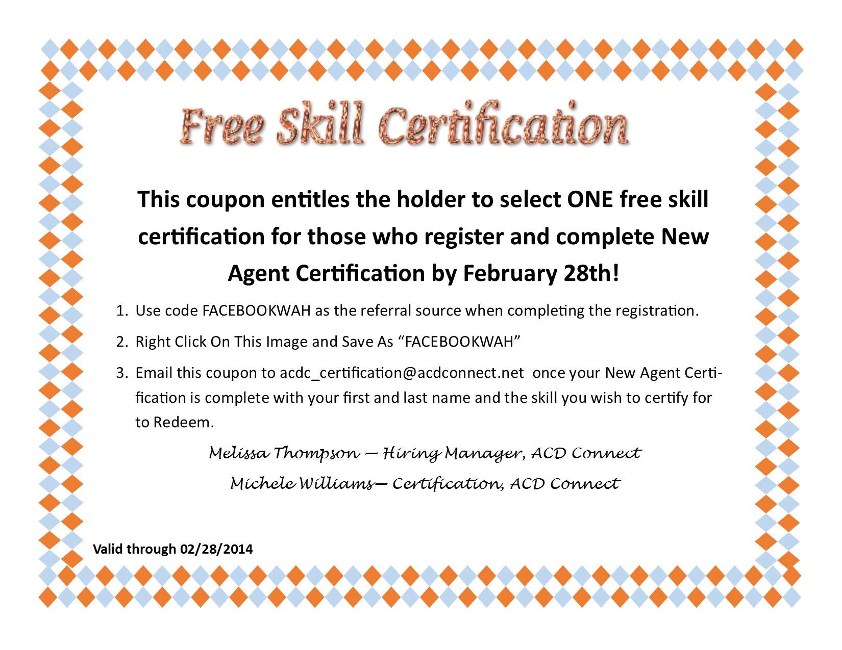 Free Skill Certificate