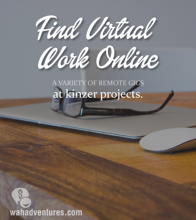 A Variety of Online Based Work Projects offered through Kinzer