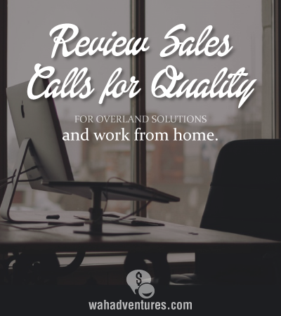 Work from home reviewing sales calls for quality issues from Overland Solutions. This job includes benefits too!