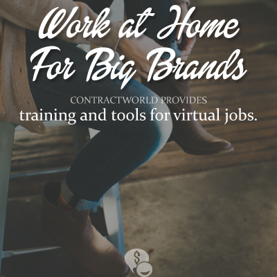 Contract World is a great place to find work at home jobs with big companies like Loreal, KFC and more
