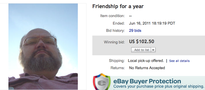 sell friendship on ebay