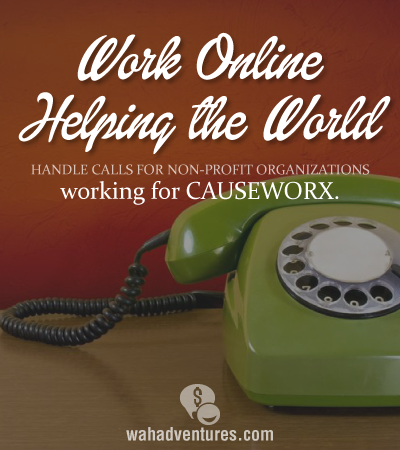 Work within your home helping the world by answering non-profit charity calls for CAUSEWORX.